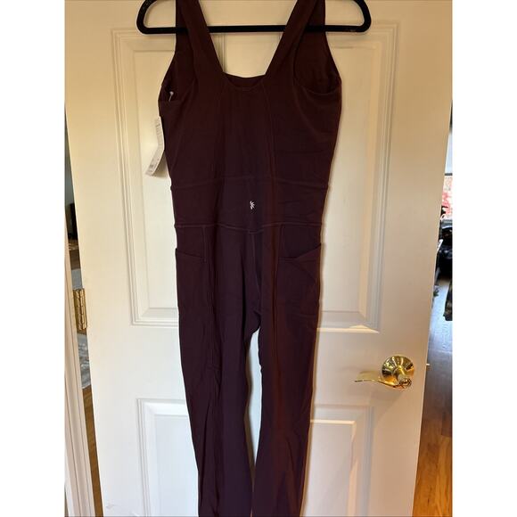 Athleta Salutation Bodysuit pant Spiced Cabernet NWT $129 Large pad bra pockets - Picture 7 of 16